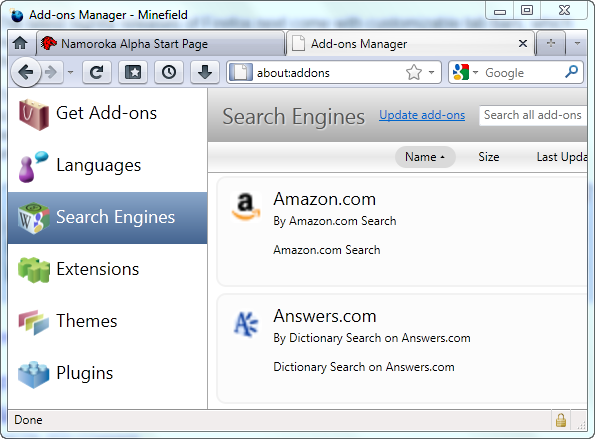 Firefox Add-ons Manager